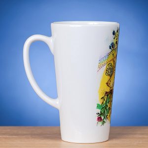 Didelis Latte puodelis su piešiniu VASARA