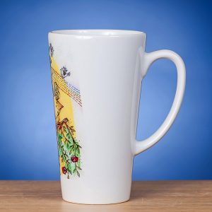 Didelis Latte puodelis su piešiniu VASARA